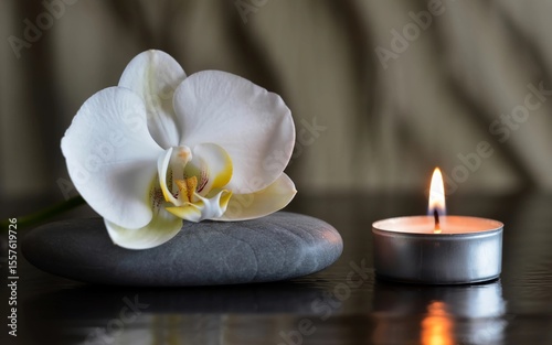 spa still life with orchid