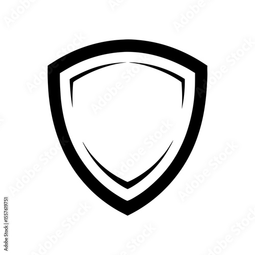 Red eye shield logo in futuristic style with white background for cyber defense design