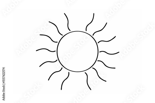 Simple sun with wavy rays solar celestial
