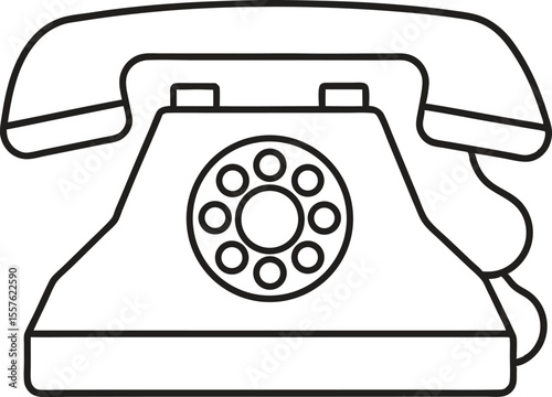 telephone lineart vector icon, symbol of telephone with white background.