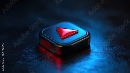 3D pause button icon with modern design, concept of digital media control, interface elements, and entertainment UI
