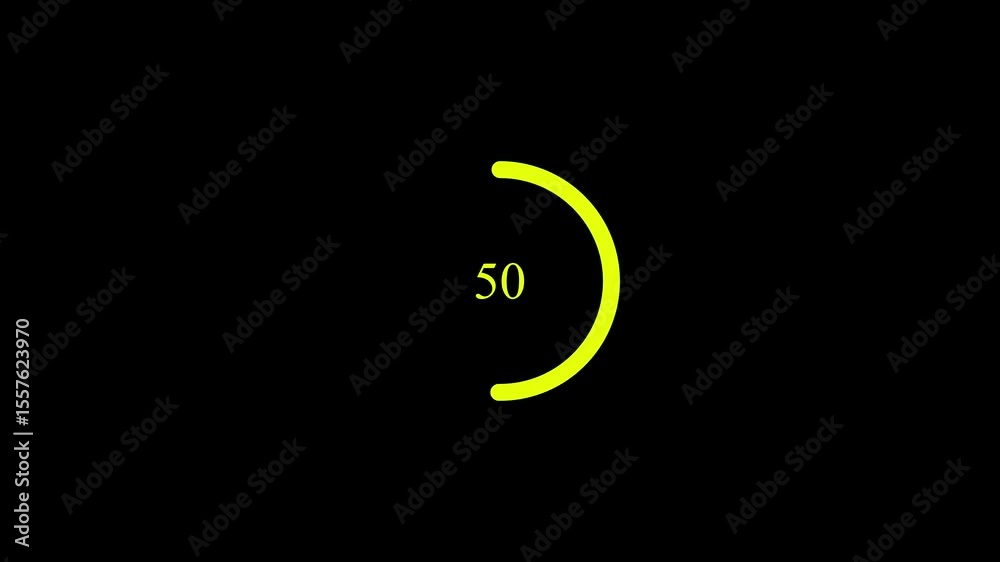  Circle animation on black background screen  icon on background video, 0 to 100, circle loading bar