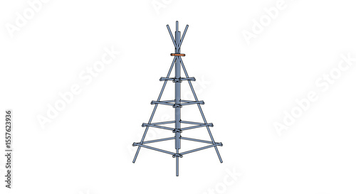 Towering Lattice Structure Supporting Communication Antennas and Broadcasting Equipment