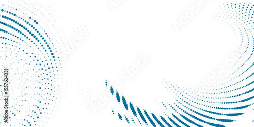 Set of dotted curved abstract shapes. Dotted pattern in halftone theme. Curved and twisted abstract gradients. Vector design element in black and white color.