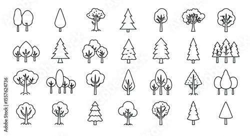 A versatile collection of vector silhouettes for Christmas trees and festive decorations