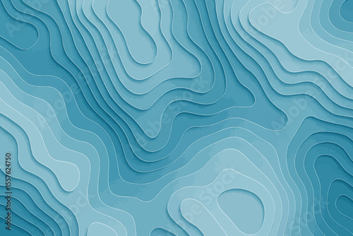 Abstract illustration of topographical layers in shades of blue, creating depth.
