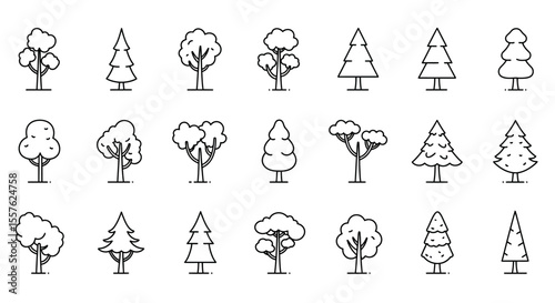 A versatile collection of vector silhouettes for Christmas trees and festive decorations
