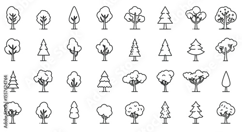 A versatile collection of vector silhouettes for Christmas trees and festive decorations