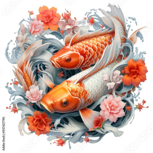 japanese koi fish in water