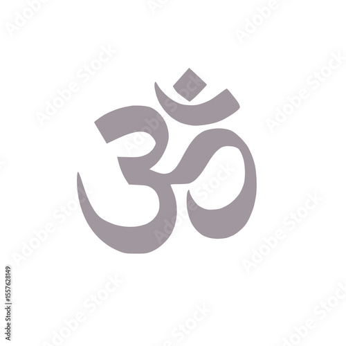 Om Symbol logo- spiritual and meditation icon design.