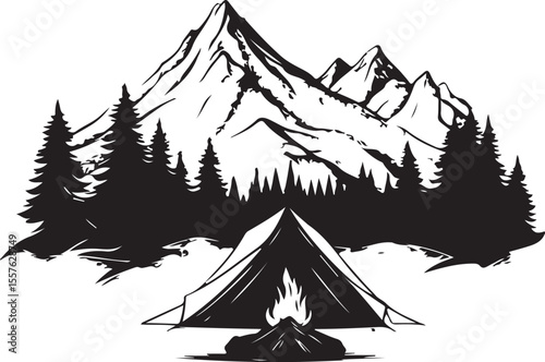 camping in the forest
