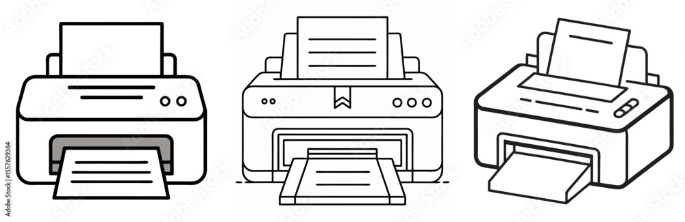 Printer Icon - Outline, Minimalist, Line Art Office Equipment Symbol Printer Icon - Outline, Minimalist, Line Art Office Equipment Symbol