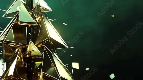 Golden Geometric Christmas Tree Animation
