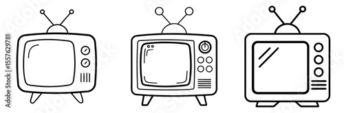 Television Icon - Outline, Minimalist, Line Art TV Symbol