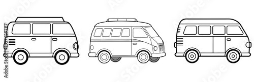 Van Icon - Outline, Minimalist, Line Art Vehicle Symbol