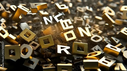 Golden Letters Falling Animation