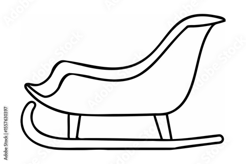 Elegant curved sleigh with runners winter transport
