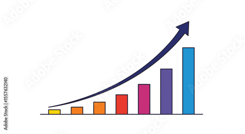 Visualizing Business Growth with Bar Charts and Upward Trends