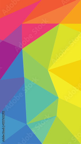 Abstract geometric polygon art with a blend of bright and vibrant colors