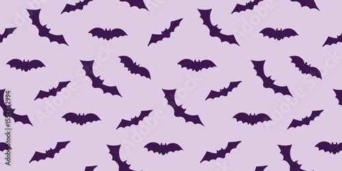 Seamless pattern with bats for Halloween decor