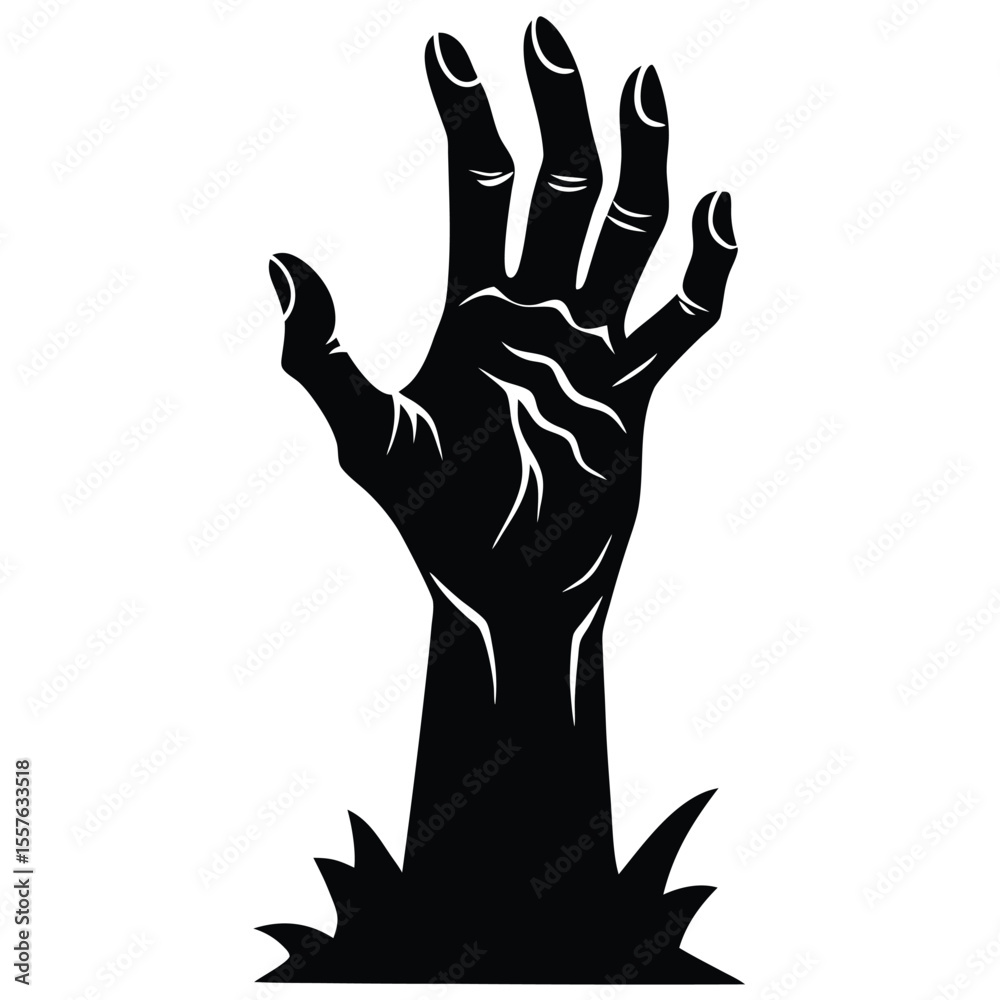 Obraz premium zombie hand rising silhouette
