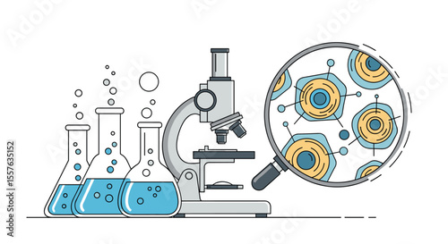 Microscopic Examination of Cellular Structures in a Scientific Research Laboratory Setting