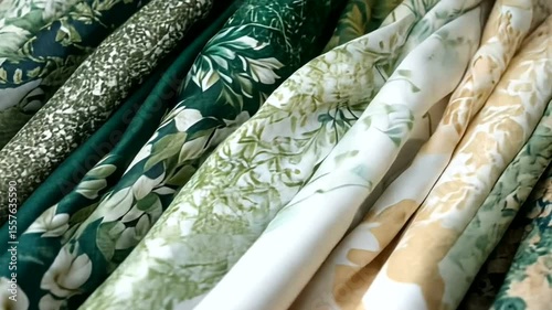 Green and Beige Fabric Textures