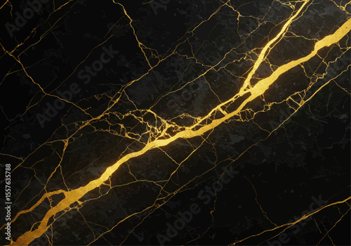 Luxury black marble texture with radiant gold veins, elegant natural stone background perfect for premium wallpapers, branding, packaging, and upscale design projects
