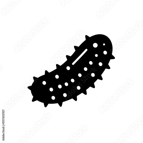 Stylized black silhouette of a spiky cucumber icon