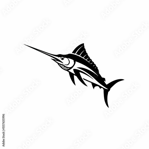 Stylized silhouette of a marlin fish illustration