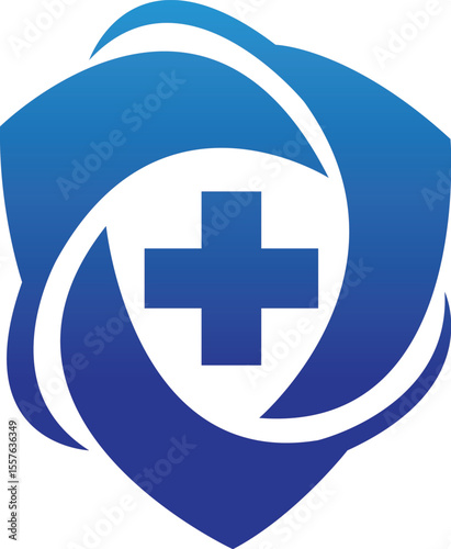 Medical shield health guard protection logo icon Vector Design