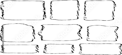 Liquid abstract speech bubbles. Hand drawn organic abstract frames. Empty text shapes.