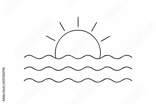 Sun rising over wavy water sunrise ocean