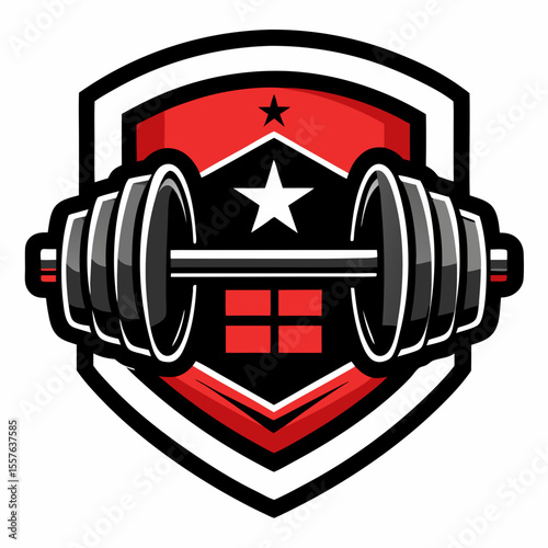 Gym, fitness logo or label. Sport, bodybuilding concept. Vector illustration