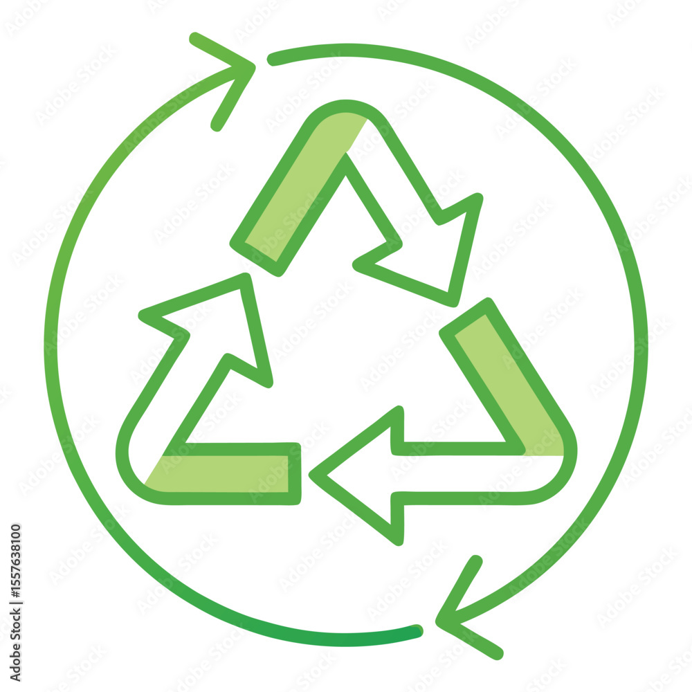 Thin Line Vector Illustration of Three-Arrow Recycle Icon – Minimalist Outline Symbol Representing Sustainability, Eco Awareness, and Recycling – Isolated Design on White Background Thin Line Vector Illustration of Three-Arrow Recycle Icon – Minimalist Outline Symbol Representing Sustainability, Eco Awareness, and Recycling – Isolated Design on White Background