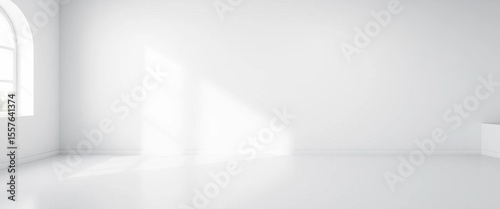 Seamless white gradient wall and floor, subtly shifting from bright to soft white,  soft,  clean