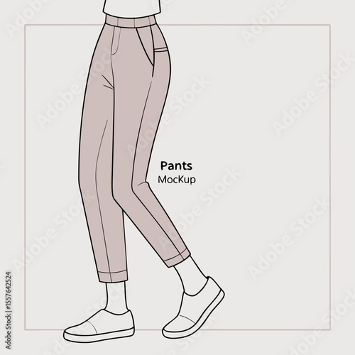 Light pink tailored cropped pants with pockets and cuffed hem trousers fashion