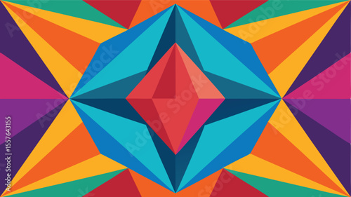 Colorful geometric abstract background with geometric shapes and a modern design aesthetic