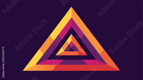 Colorful geometric fractal triangle mesh design with vivid warm tones and transparent features