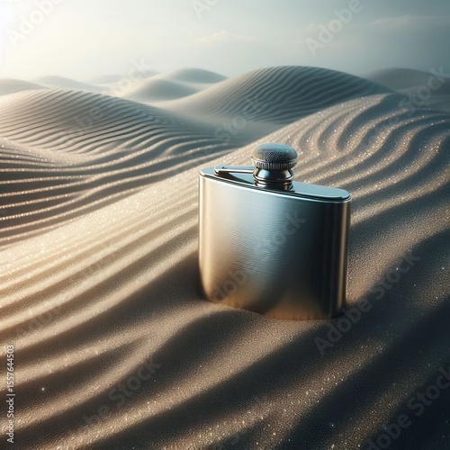pocket flask placed upon the surface
