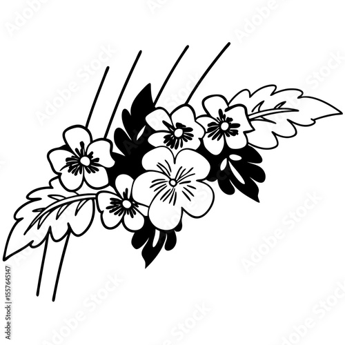 Floral Vector Illustration Delicate Flower and Leaf Design