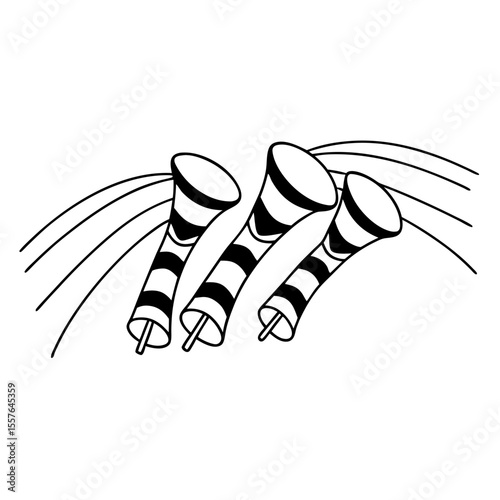 Windsock Vector Graphic Black and White Airport Aviation Design