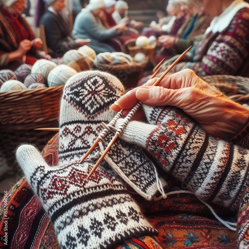 Riga create traditional mittens with intricate