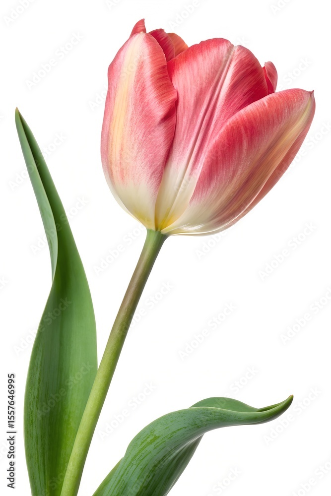 Fototapeta premium pink tulip isolated on white