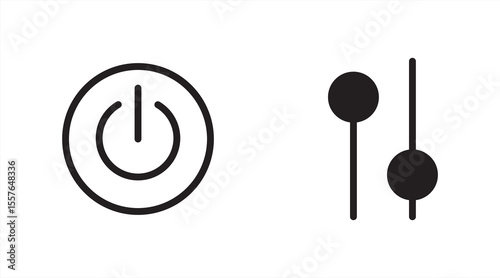 Switch and Slider Icons, white background, eps 10, vector illustrator
