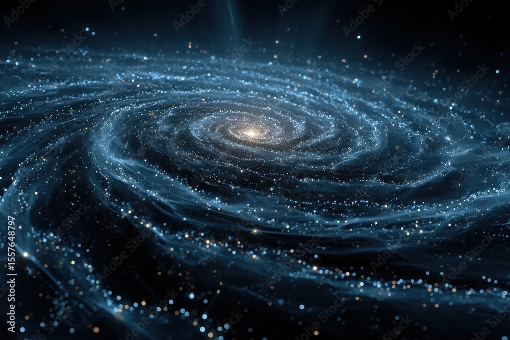 Fototapeta premium A swirling celestial spectacle with luminous cosmic dust and stars