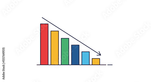 Visualizing the Decline of Business Performance Over Time with a Downward Trend Chart