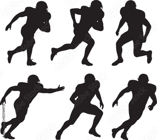 Quarterback Throwing Pass Silhouette

Touchdown Celebration Vector Design

Football Player in Action Silhouette

Helmet and Ball American Football Art

Team Huddle on Field Silhouette Scene