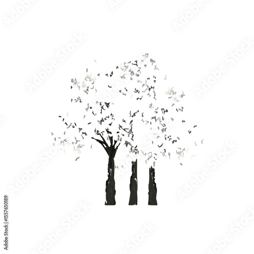 Minimal tree logo for nature, peace, and simplicity design.