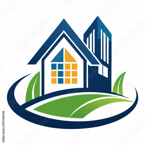 Black Gold Real Estate Logo. Construction Architecture Building Logo Design Template Element